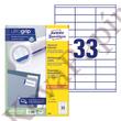 Kép 1/5 - Etikett AVERY 3421 70x25,4mm univerzális fehér 3300 címke/doboz 100 ív/doboz