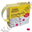 Etikett AVERY 3850 öntapadó jelölőpont adagoló dobozban pink 10mm 800 jelölőpont/doboz