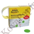 Etikett AVERY 3855 öntapadó jelölőpont adagoló dobozban zöld 19mm 250 jelölőpont/doboz