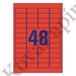 Etikett AVERY L6038-20 45,7x21,2mm univerzális visszaszedhető piros 960 címke/doboz 20 ív/doboz