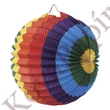 Lampion gömb JUNIOR színes papír szivárvány 26x22,5 cm