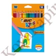 Színes ceruza BIC Kids Tropicolors hatszögletű 18 darabos