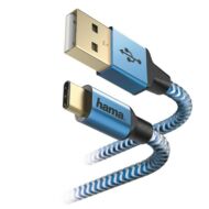 Adatkábel HAMA Reflective USB/USB-C 1,5m kék