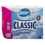 Toalettpapír OOOPS! Classic Sensitive 3 rétegű 24 tekercs