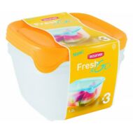 Ételtartó doboz szett CURVER Fresh&Go szögletes műanyag 3 db-os 3x1,2L sárga
