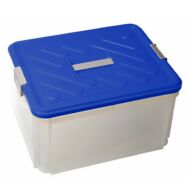 Tároló doboz CURVER műanyag fedővel 30L kék-alumínium ezüst