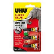 Pillanatragasztó UHU Super Glue Mini 1 gr 3 db/bliszter