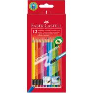 Színes ceruza FABER-CASTELL háromszögletű 12 db/készlet+színes radír