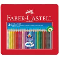 Színes ceruza FABER-CASTELL Grip háromszögletű fémdobozos 24 db/készlet