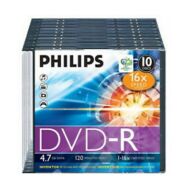 Írható DVD-R PHILIPS 4,7GB 16X slim tok