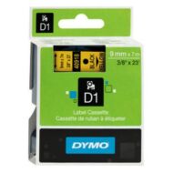 Feliratozó szalag DYMO D1 9mm x 7m sárga alapon fekete írásszín