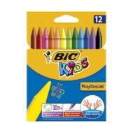 Zsírkréta BIC KIDS PlastiDecor kerek hegyezett 12 színű