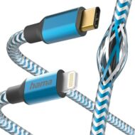 Adatkábel HAMA Reflective USB-C/Lightning 1,5m kék