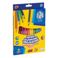 Színes ceruza ASTRA háromszögletű hegyezővel 18 színű