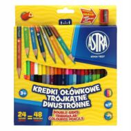 Színes ceruza ASTRA duo ajándék hegyezővel 24 színű