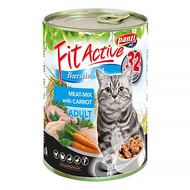 Állateledel konzerv PANZI FitActive felnőtt macskának hús-mix 415 g