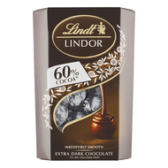 Csokoládé LINDT Lindor 60% Cacao étcsokoládé golyók díszdobozba 200g