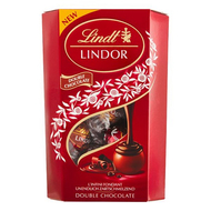 Csokoládé LINDT Lindor Double Chocolate dupla csokoládé golyók díszdobozban 200g