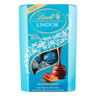 Csokoládé LINDT Lindor Salted Caramel sós karamellás csokoládé golyók díszdobozban 200g