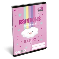 Füzet vonalas LIZZYSULI A/5 32 lapos 16-32 2.osztályos Lollipop Rainbow