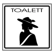 Matrica WC kalapos grafikás női fehér "A"