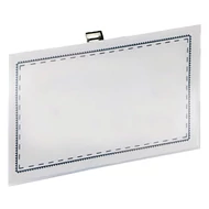 Névjegykitűző tűs csiptetős YANDA 54x90mm kemény 50 darabos