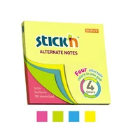 Öntapadós jegyzettömb STICK`N 76x76mm neon mix 100 lap