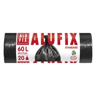 Szemeteszsák ALUFIX 60L 15 mikronos fekete 20 darabos