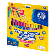 Színes ceruza ASTRA háromszögletű duó kétvégű 24 darabos 48 színű