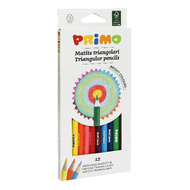 Színes ceruza PRIMO háromszögletű 12 db-os ajándék hegyezővel