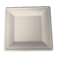 Papírtányér eldobható KOMP szögletes cukornád lebomló 20x20 cm natúr 50 darabos