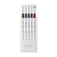Tűfilc UNI EMOTT 5 darabos 0,4mm (sötétbarna, khaki,  szürke, lila, ametiszt)