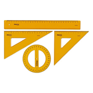 Vonalzókészlet ARISTO Contrast 4 darabos 30 cm sárga