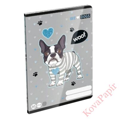 Füzet LIZZY CARD A/5 40 lapos kockás We Love Dogs Woof