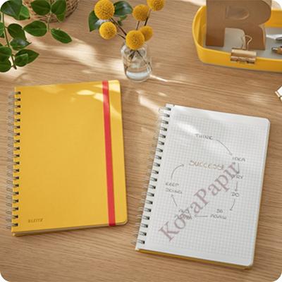 Spirálfüzet LEITZ Cosy Soft Touch B/5 keményfedeles 80 lapos kockás melegsárga