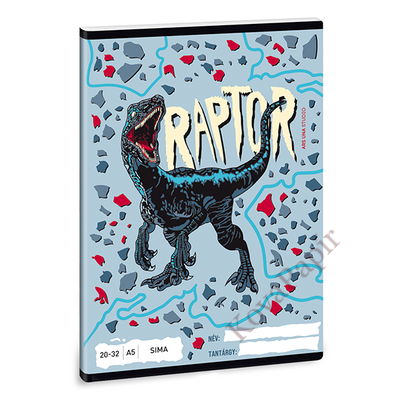 Füzet ARS UNA A/5 32 lapos sima 20-32 Raptor