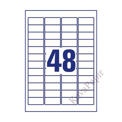 Etikett AVERY L4736REV-100 45,7x21,2 mm univerzális visszaszedhető 4800 címke/doboz 100 ív/doboz