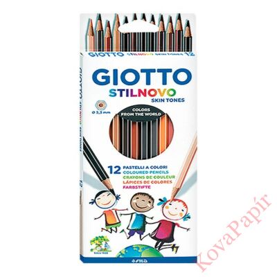 Színes ceruza GIOTTO Stilnovo hatszögletű 12 db/készlet bőr tónusú színek