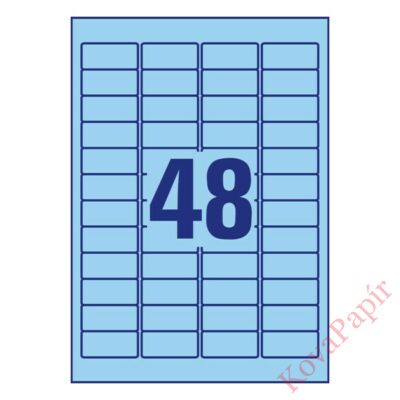 Etikett AVERY L6039-20 45,7x21,2mm univerzális visszaszedhető kék 960 címke/doboz 20 ív/doboz
