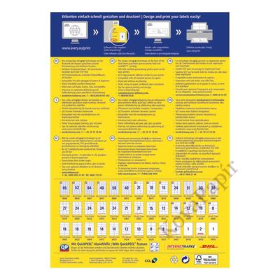 Etikett AVERY 3478 210x297mm univerzális 100 címke/doboz 100 ív/doboz