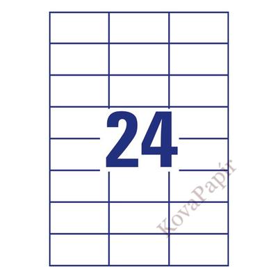 Etikett AVERY 3474 70x37mm univerzális 2400 címke/doboz 100 ív/doboz