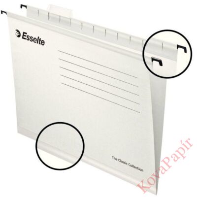 Függőmappa ESSELTE Classic A/4 újrahasznosított karton fehér 25 db/doboz