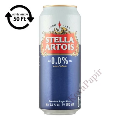 Alkoholmentes sör STELLA ARTOIS 0,0% 500 ml DRS