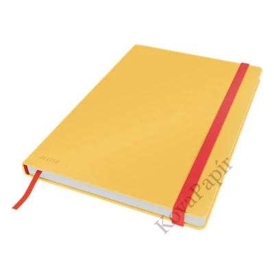 Beírókönyv kockás LEITZ B/5 80 lapos Cosy Soft Touch keményfedeles melegsárga