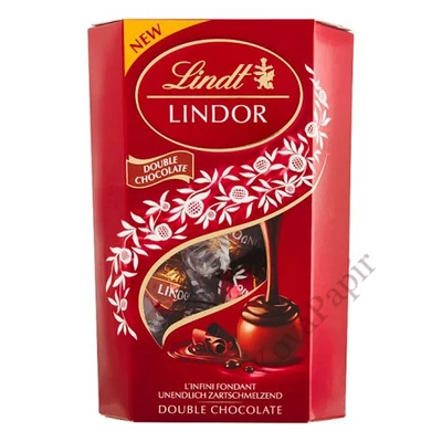 Csokoládé LINDT Lindor Double Chocolate csokoládé golyók díszdobozban 200 g