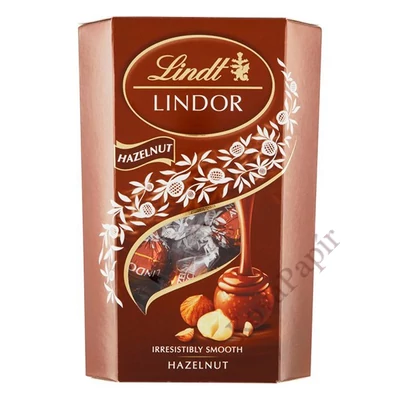 Csokoládé LINDT Lindor Hazelnut tejcsokoládé golyók díszdobozban 200 g