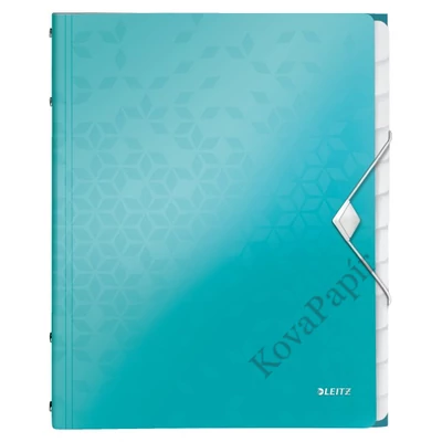 Előrendező LEITZ Wow A/4 PP 12 részes jégkék