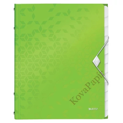 Előrendező LEITZ Wow A/4 PP 12 részes zöld