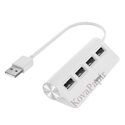 Elosztó HUB HAMA USB 2.0 + 4xUSB 2.0 fehér