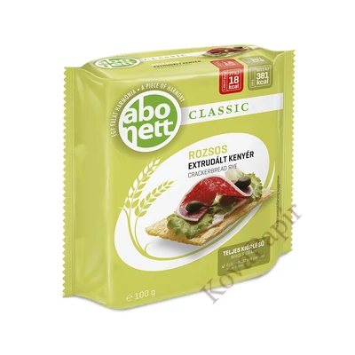 Extrudált kenyér ABONETT Classic teljes kiörlésű rozsos 100 g